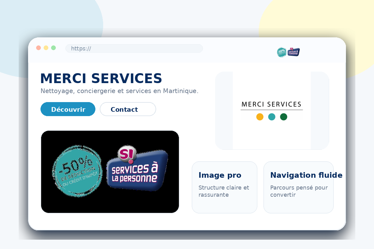 Aperçu rapide du site MERCI SERVICES